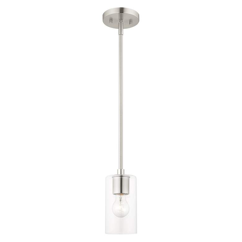 Image 4 Zurich 1 Light Brushed Nickel Pendant more views