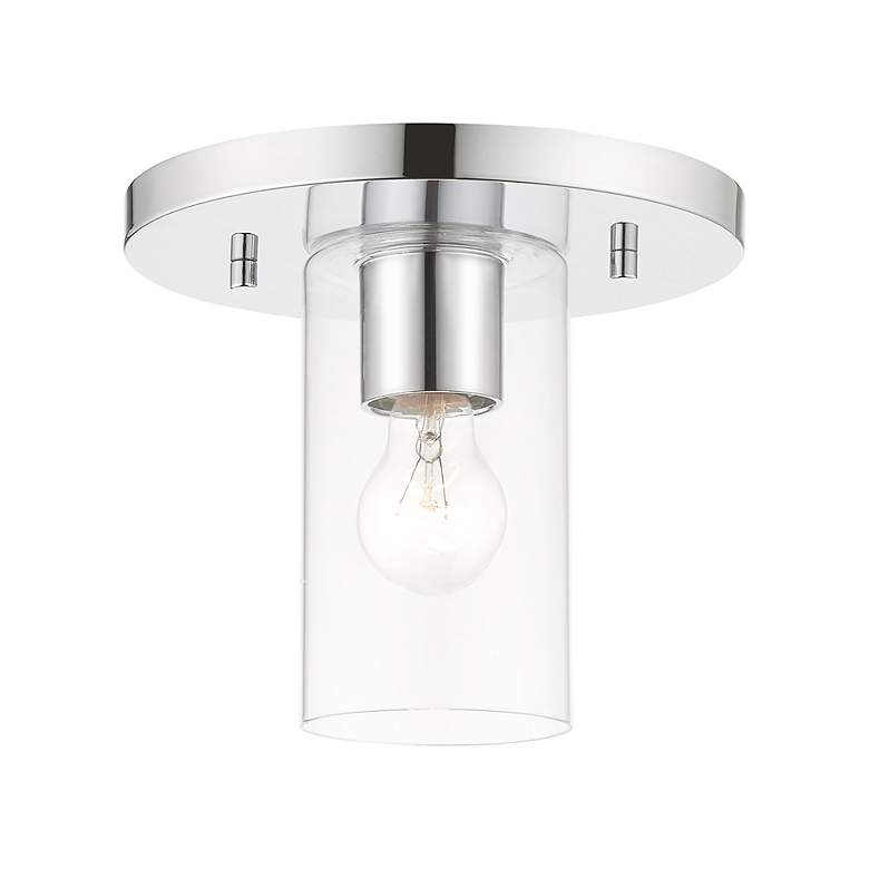 Image 4 Zurich 1 Light Polished Chrome Flush Mount more views