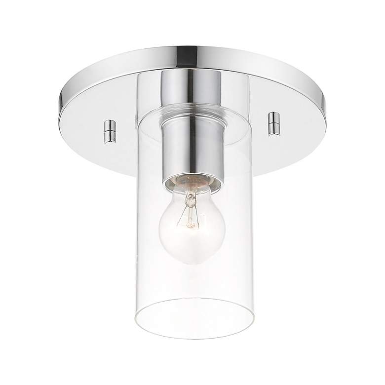 Image 5 Zurich 1 Light Polished Chrome Flush Mount more views