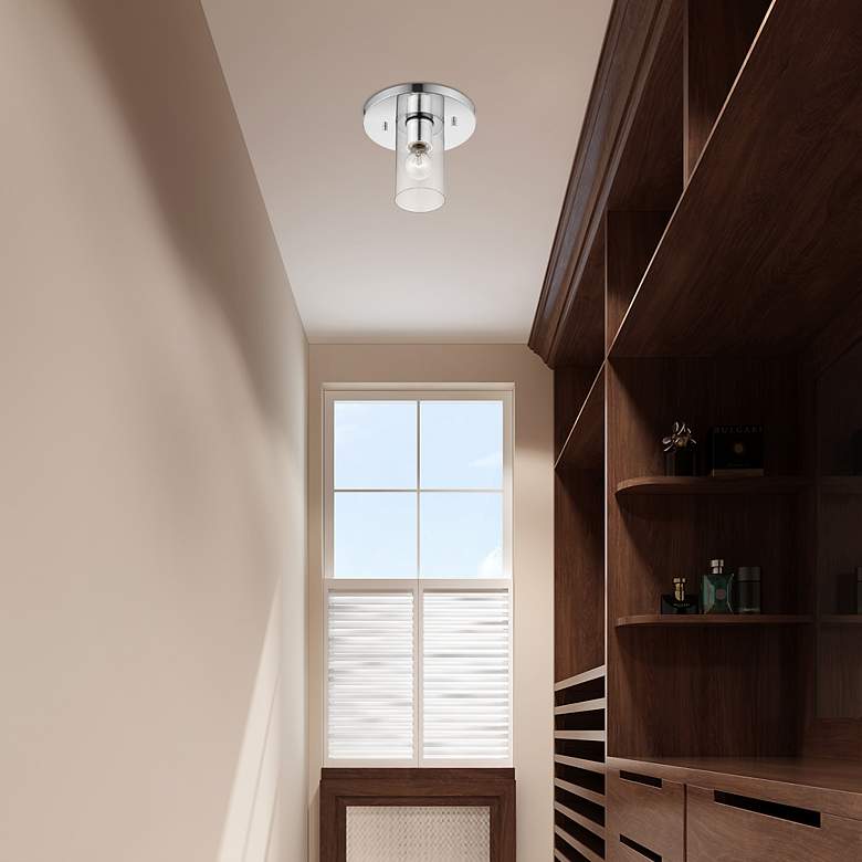 Image 7 Zurich 1 Light Polished Chrome Flush Mount more views