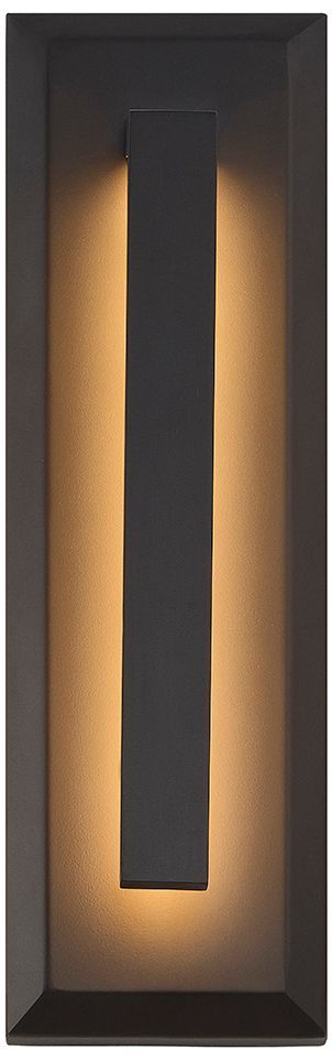 Zurich 15" High Matte Black LED Outdoor Wall Sconce