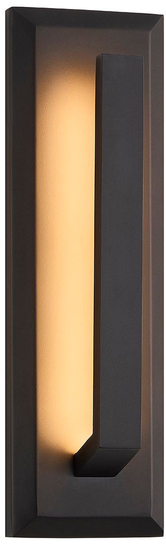 Image 2 Zurich 15" High Matte Black LED Outdoor Wall Sconce more views