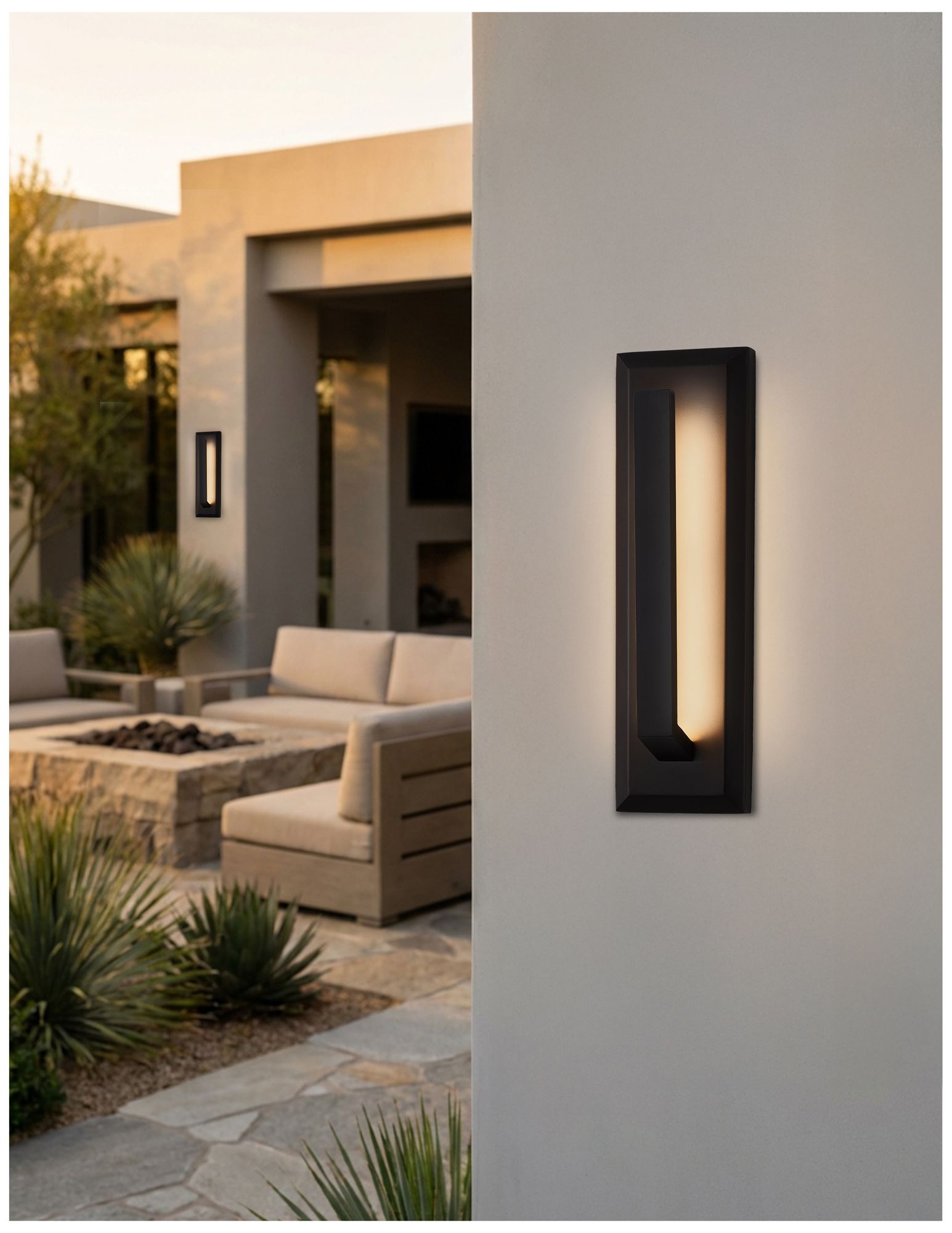 Zurich 15" High Matte Black LED Outdoor Wall Sconce