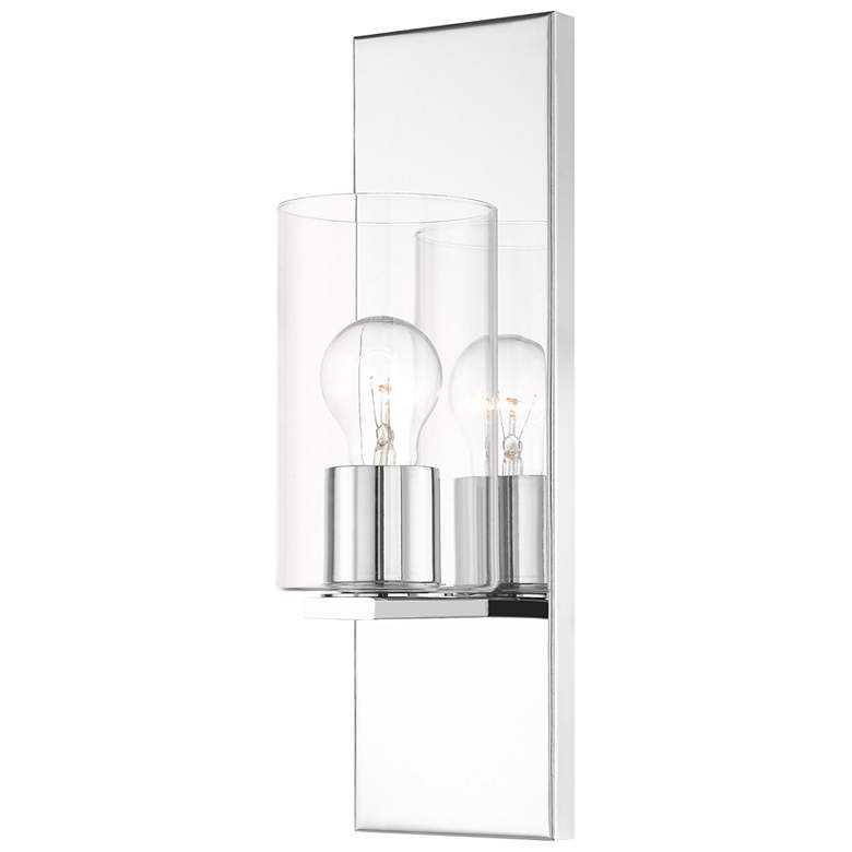 Image 1 Zurich 15 inch High Polished Chrome Metal Wall Sconce