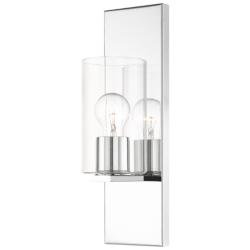Zurich 15&quot; High Polished Chrome Metal Wall Sconce