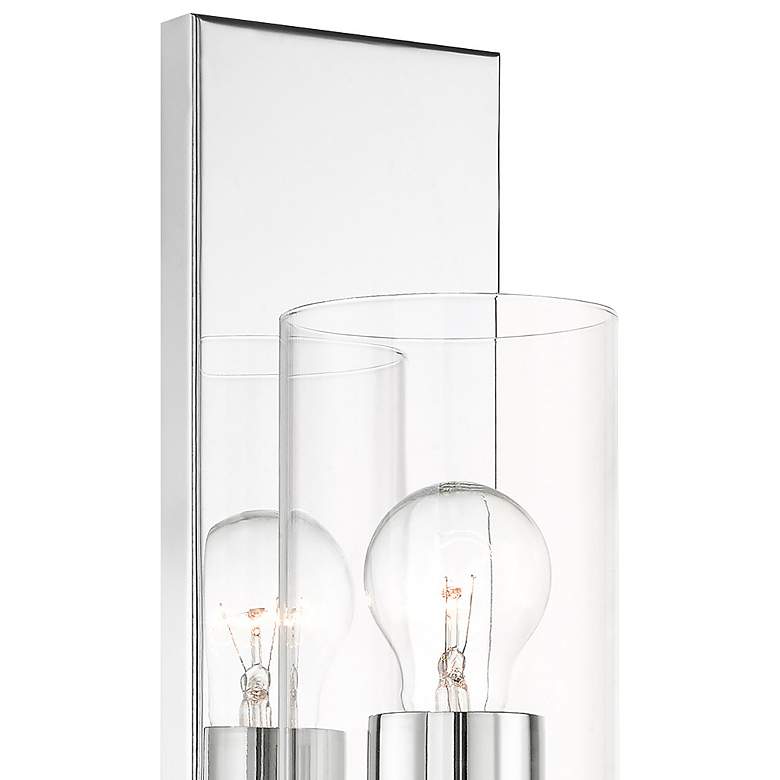 Image 3 Zurich 15" High Polished Chrome Metal Wall Sconce more views