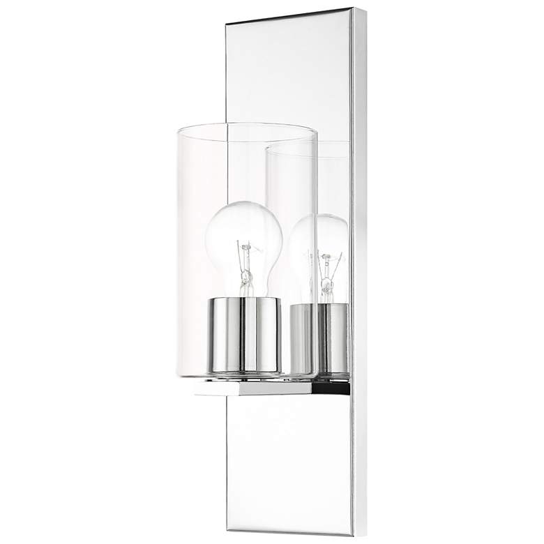 Image 4 Zurich 15" High Polished Chrome Metal Wall Sconce more views