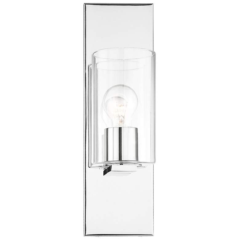 Image 5 Zurich 15" High Polished Chrome Metal Wall Sconce more views