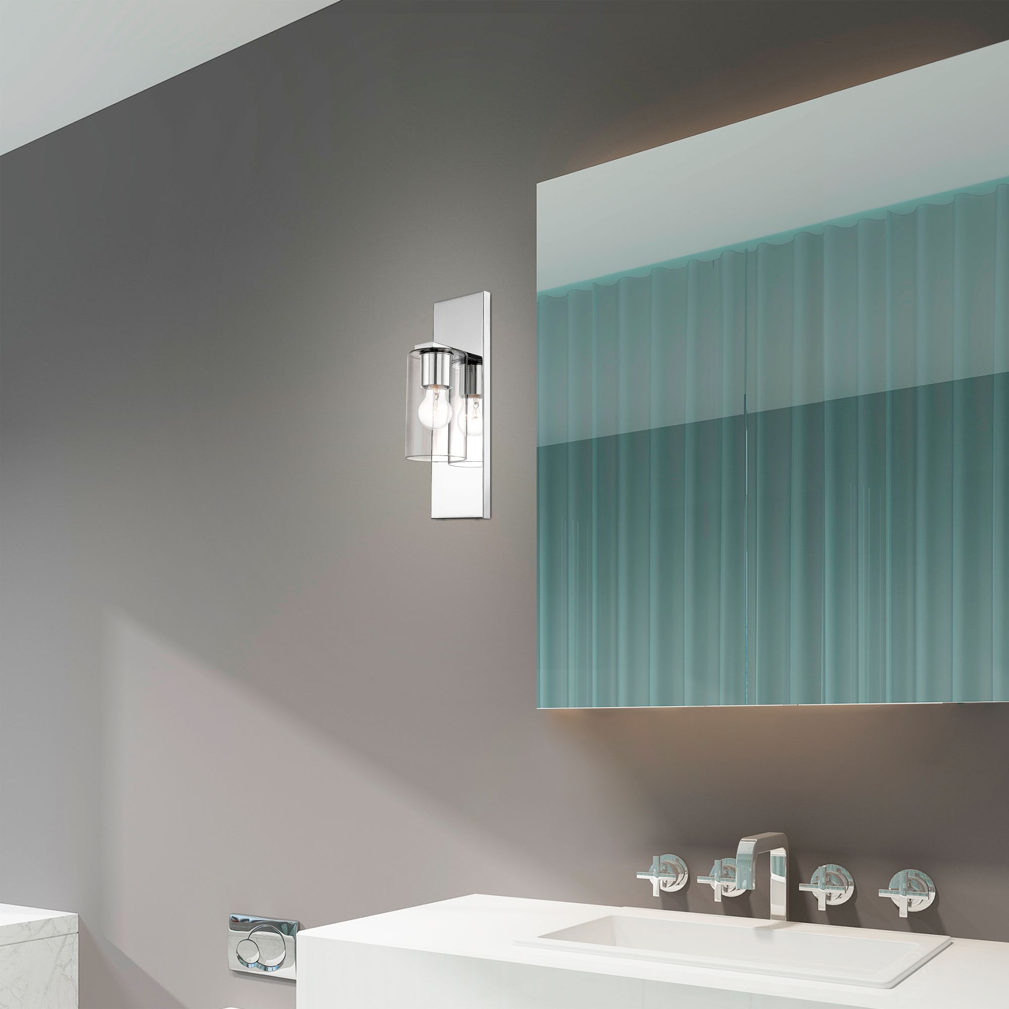 Zurich 15" High Polished Chrome Metal Wall Sconce