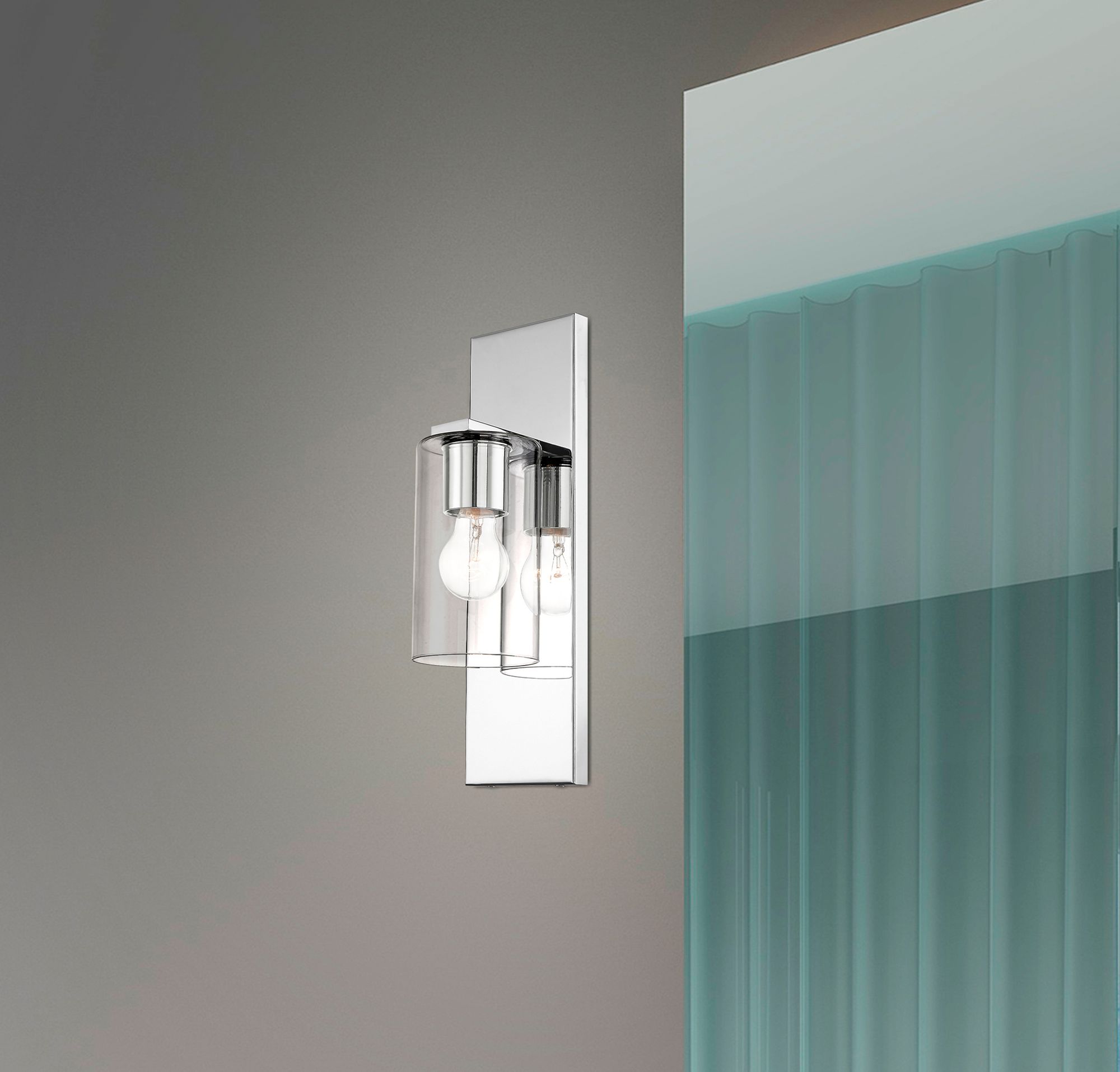 Zurich 15" High Polished Chrome Metal Wall Sconce