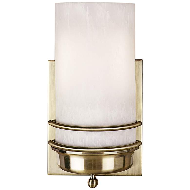 Image 1 Zurich 17 1/2" High Antique Brass Double Band Wall Sconce