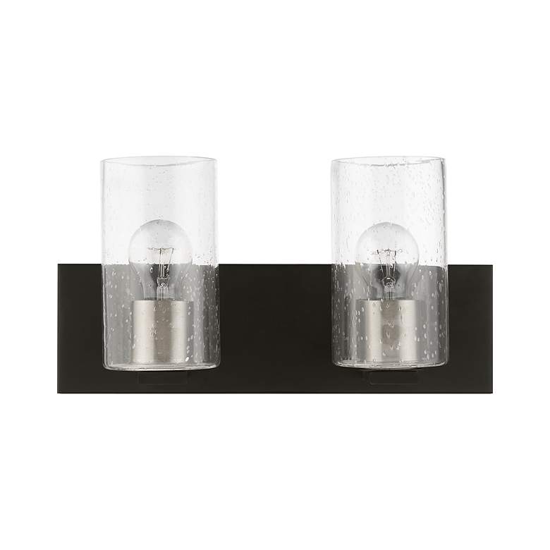 Image 3 Zurich 2 Light Black with Brushed Nickel Accents Vanity Sconce more views