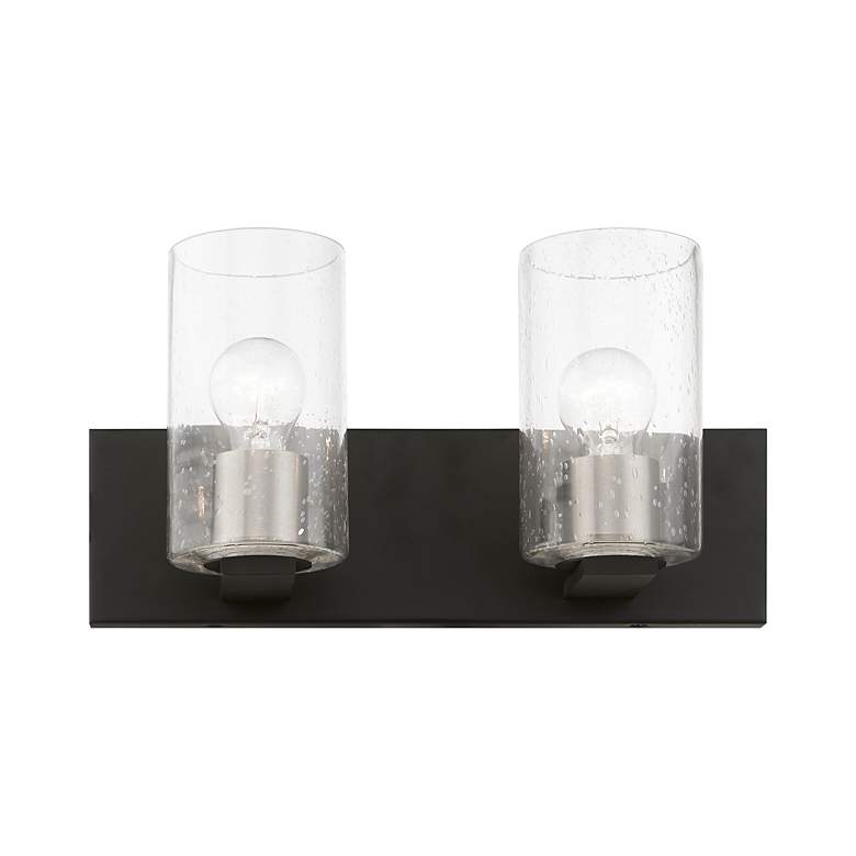 Image 4 Zurich 2 Light Black with Brushed Nickel Accents Vanity Sconce more views