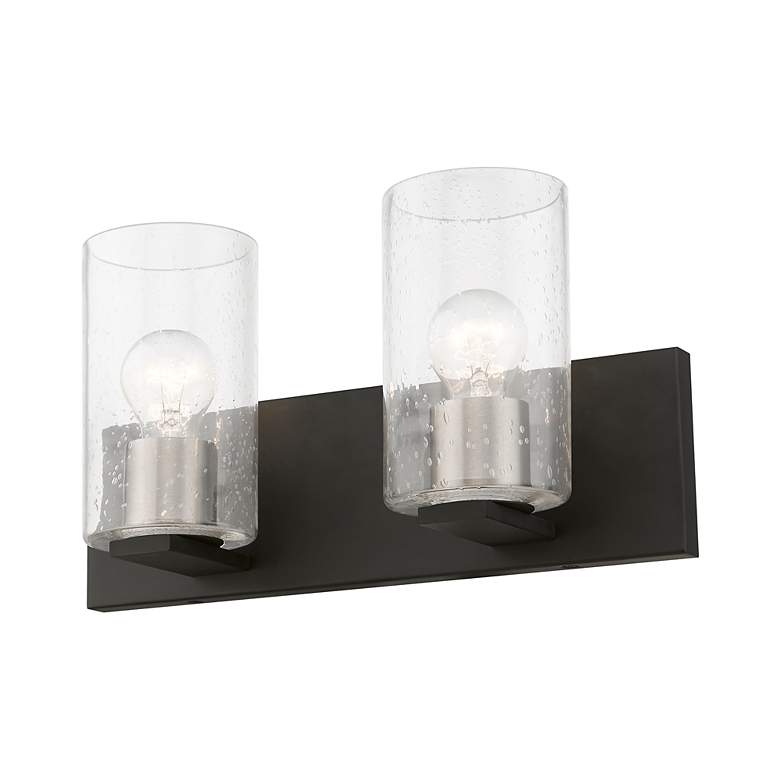 Image 6 Zurich 2 Light Black with Brushed Nickel Accents Vanity Sconce more views