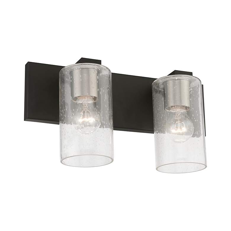 Image 7 Zurich 2 Light Black with Brushed Nickel Accents Vanity Sconce more views