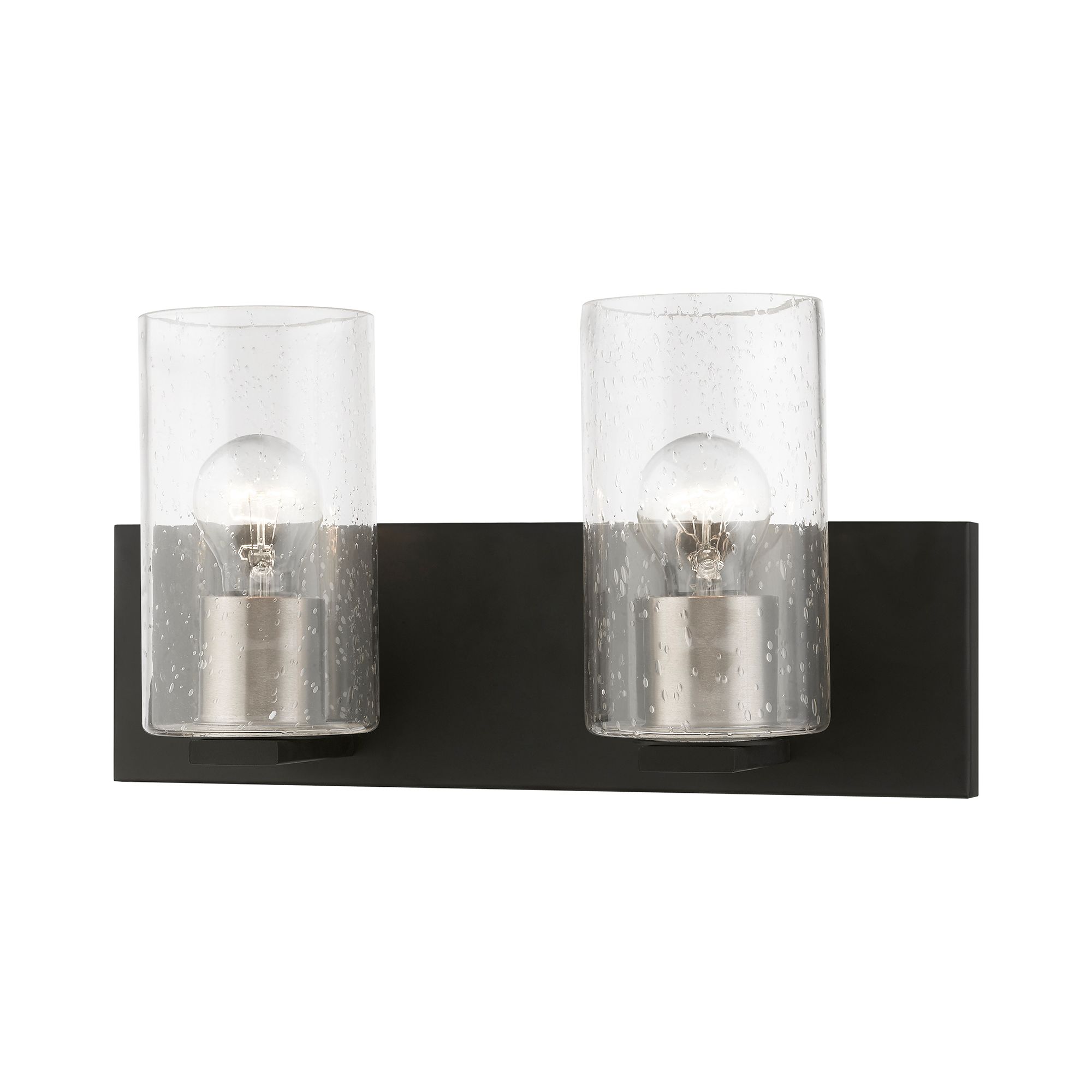 Zurich 2 Light Black with Brushed Nickel Accents Vanity Sconce