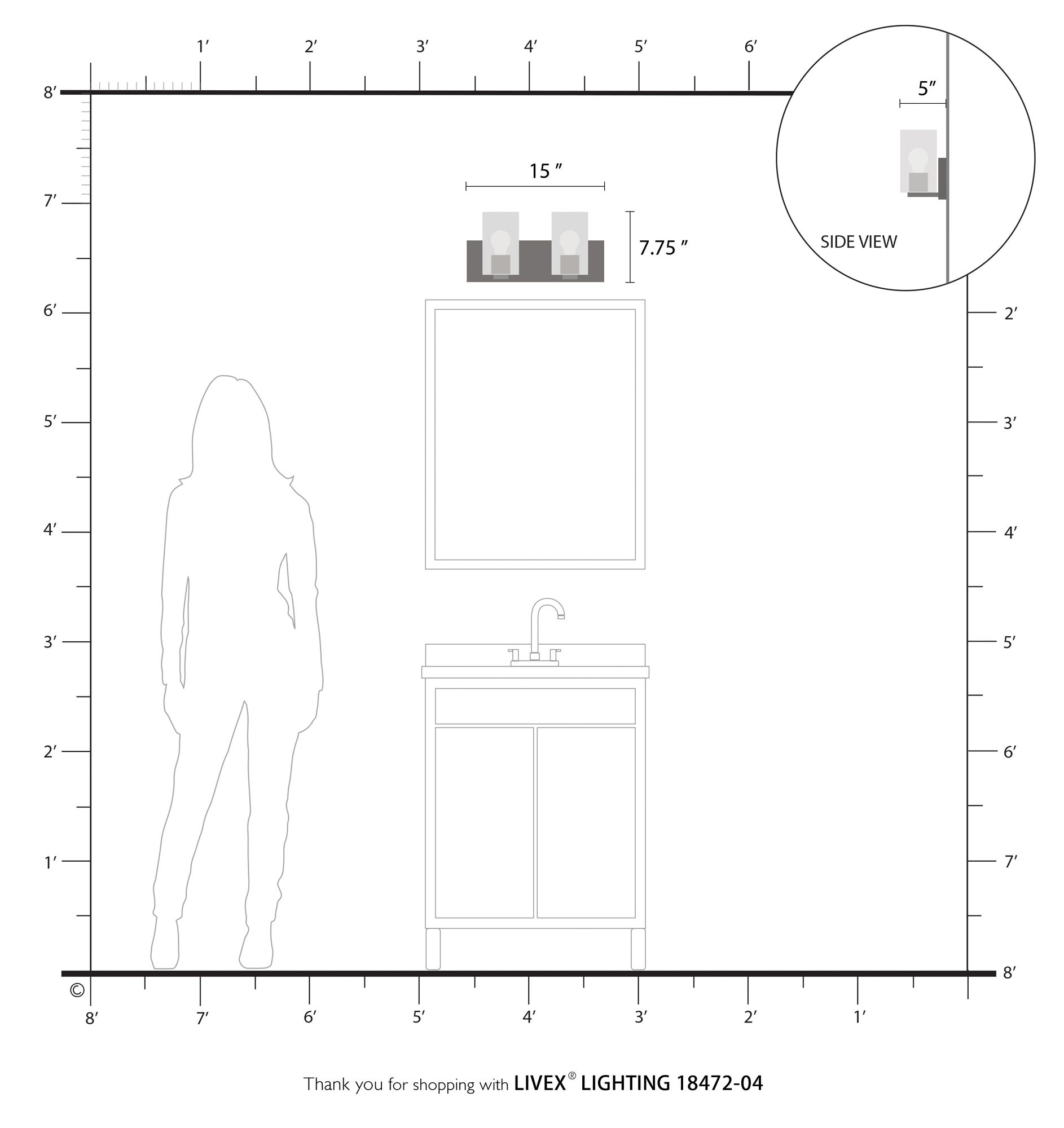 Zurich 2 Light Black with Brushed Nickel Accents Vanity Sconce