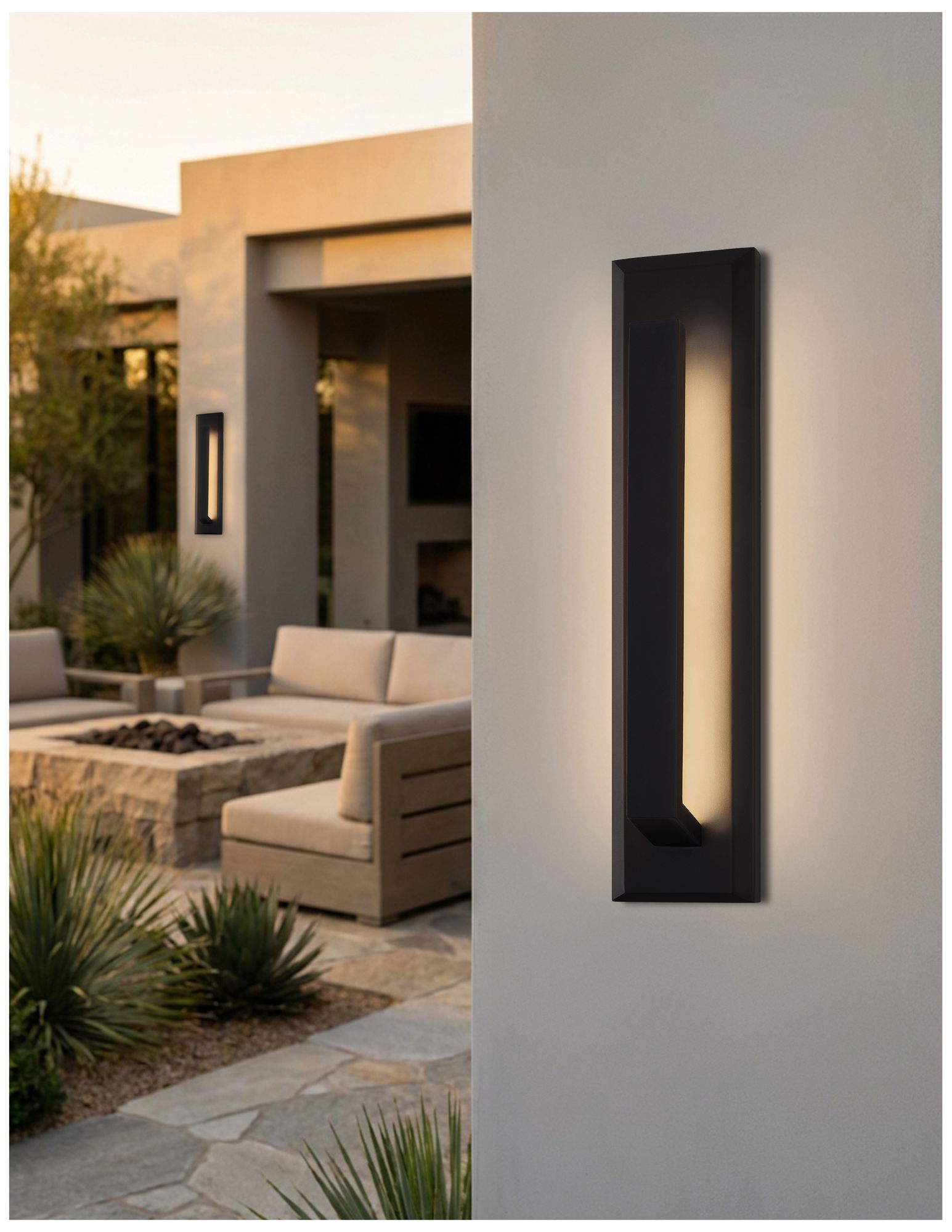 Zurich 21" High Matte Black LED Outdoor Wall Sconce