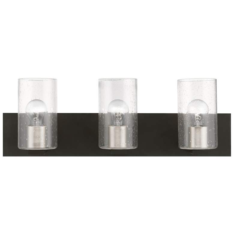 Image 1 Zurich 3 Light Black with Brushed Nickel Accents Vanity Sconce