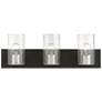 Zurich 3 Light Black with Brushed Nickel Accents Vanity Sconce