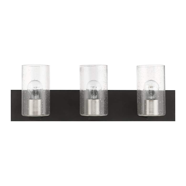 Image 3 Zurich 3 Light Black with Brushed Nickel Accents Vanity Sconce more views