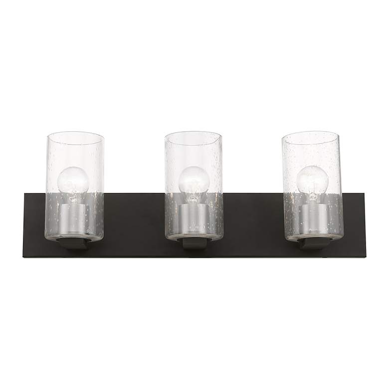 Image 4 Zurich 3 Light Black with Brushed Nickel Accents Vanity Sconce more views