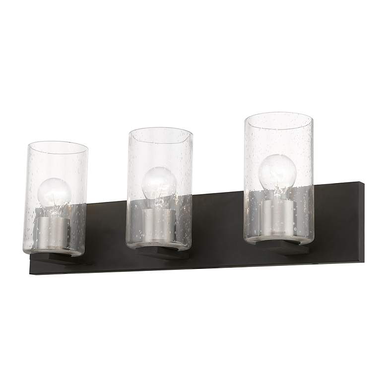 Image 5 Zurich 3 Light Black with Brushed Nickel Accents Vanity Sconce more views