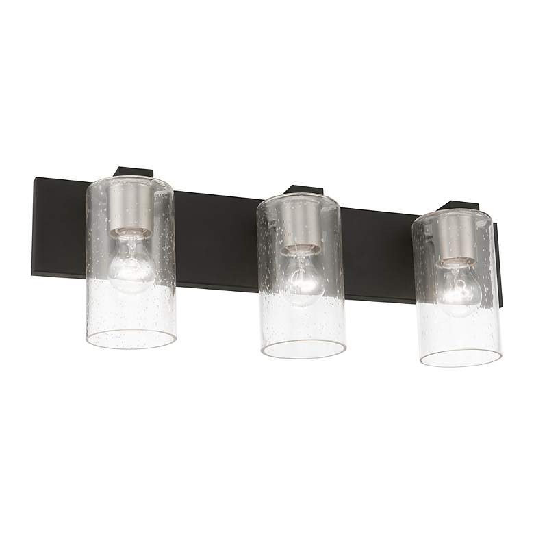 Image 6 Zurich 3 Light Black with Brushed Nickel Accents Vanity Sconce more views