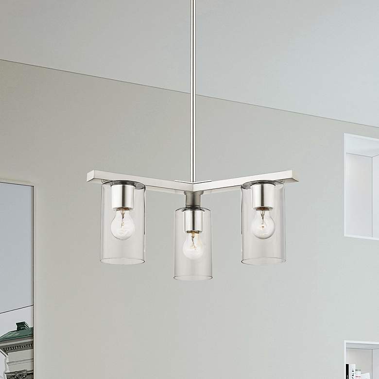 Image 1 Zurich 3 Light Brushed Nickel Chandelier