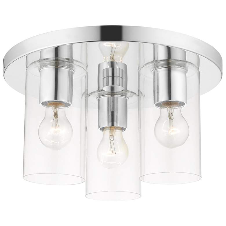 Image 1 Zurich 3 Light Polished Chrome Flush Mount
