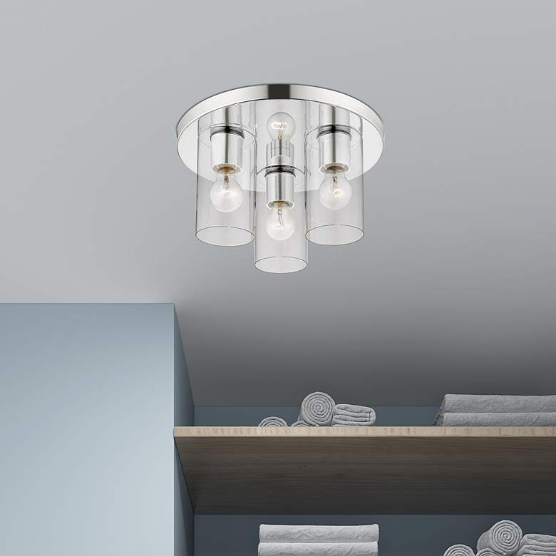 Image 1 Zurich 3 Light Polished Chrome Flush Mount