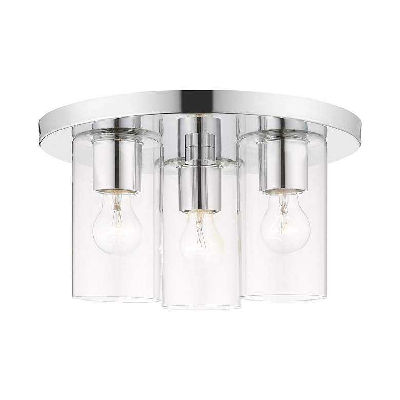Image 4 Zurich 3 Light Polished Chrome Flush Mount more views