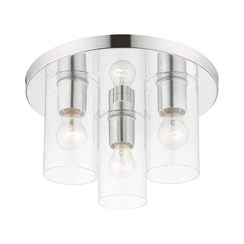 Image 5 Zurich 3 Light Polished Chrome Flush Mount more views