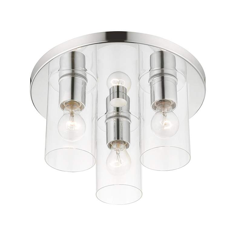 Image 6 Zurich 3 Light Polished Chrome Flush Mount more views