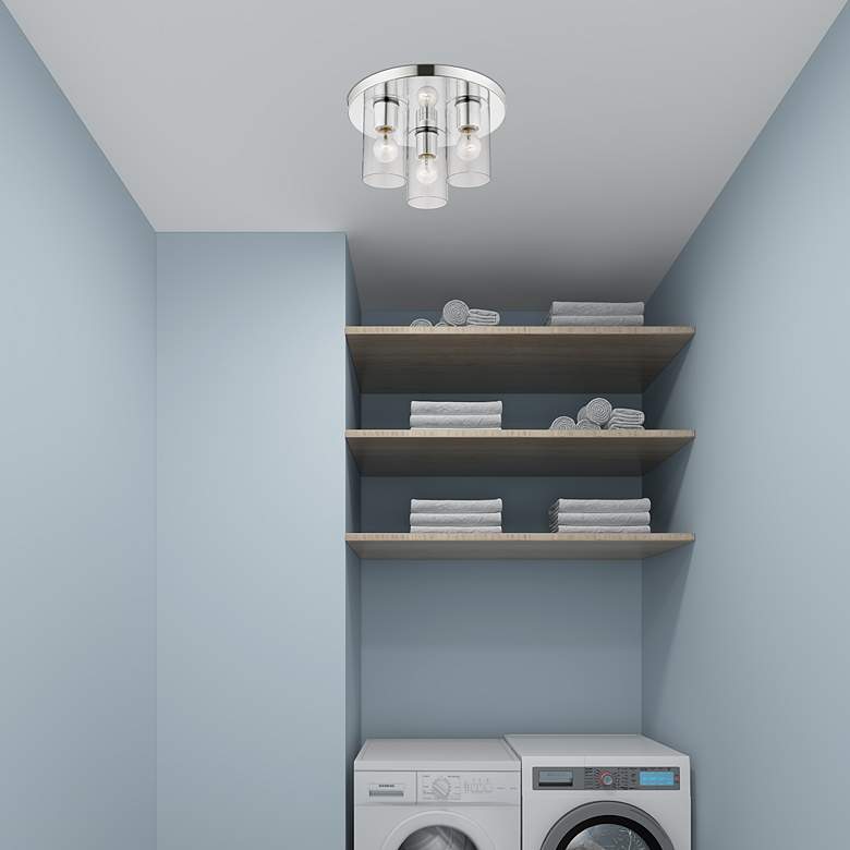 Image 7 Zurich 3 Light Polished Chrome Flush Mount more views