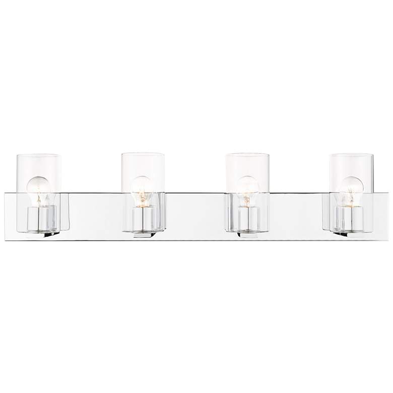 Image 3 Zurich 35 1/2"W Polished Chrome 4-Light Vanity Bath Light