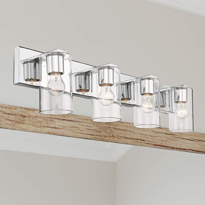 Image 2 Zurich 35 1/2"W Polished Chrome 4-Light Vanity Bath Light