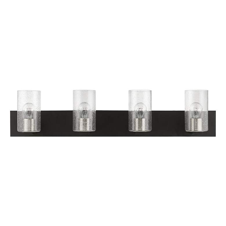 Image 3 Zurich 4 Light Black with Brushed Nickel Accents Large Vanity Sconce more views
