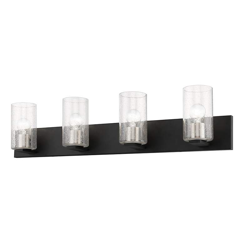 Image 4 Zurich 4 Light Black with Brushed Nickel Accents Large Vanity Sconce more views
