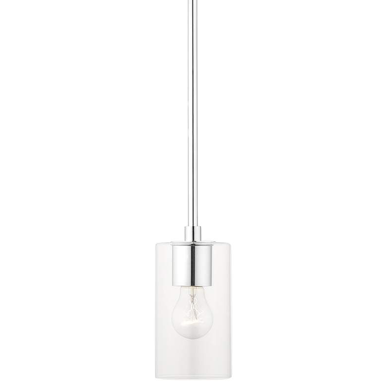 Image 2 Zurich 5" Wide Polished Chrome Cylinder Mini Pendant