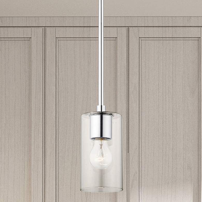 Image 1 Zurich 5" Wide Polished Chrome Cylinder Mini Pendant