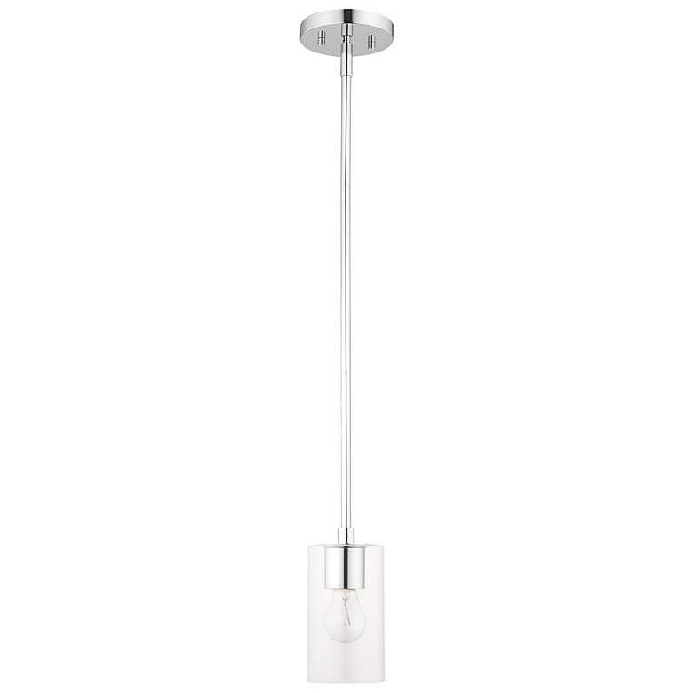 Image 4 Zurich 5" Wide Polished Chrome Cylinder Mini Pendant more views