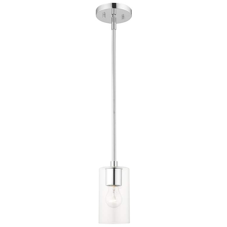 Image 5 Zurich 5" Wide Polished Chrome Cylinder Mini Pendant more views