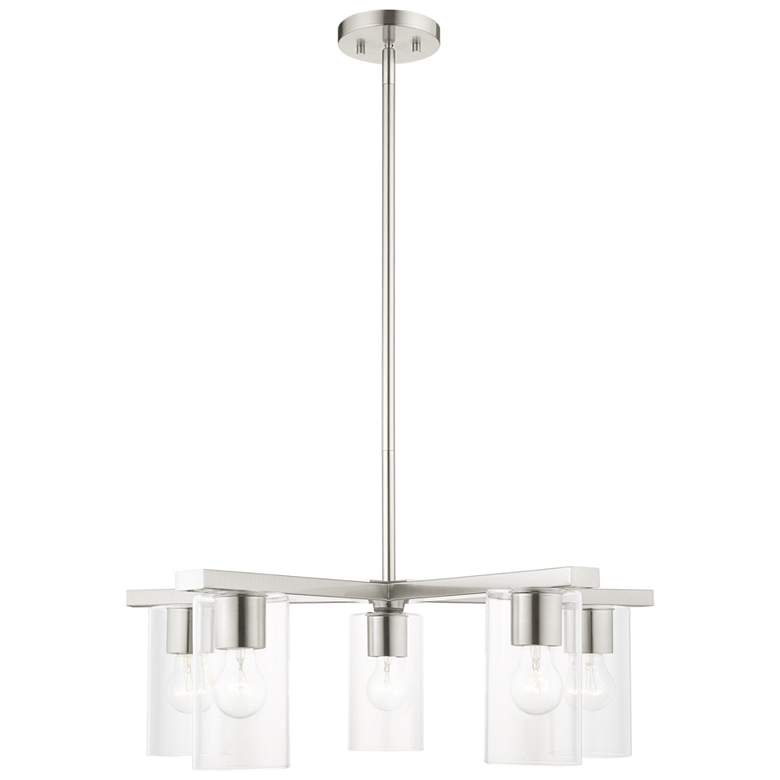 Image 1 Zurich 5 Light Brushed Nickel Chandelier