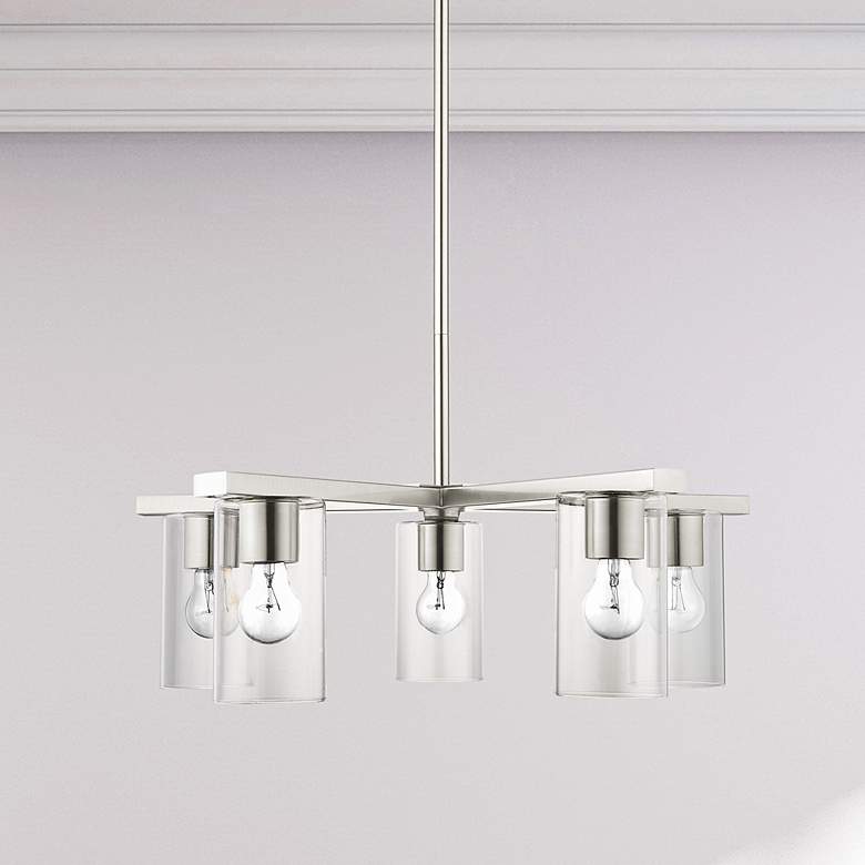 Image 1 Zurich 5 Light Brushed Nickel Chandelier