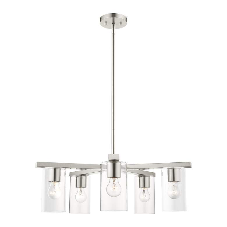 Image 7 Zurich 5 Light Brushed Nickel Chandelier more views
