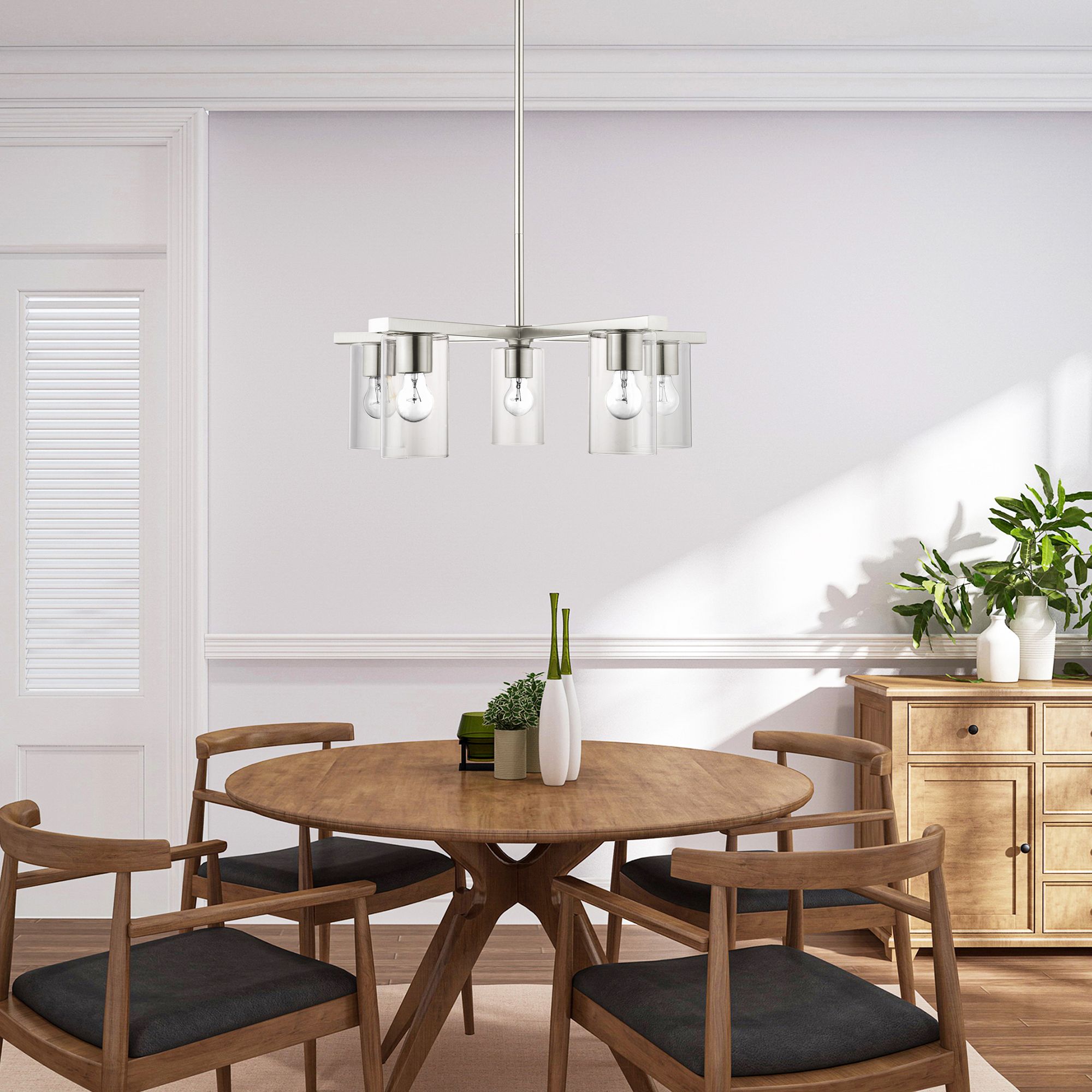 Zurich 5 Light Brushed Nickel Chandelier