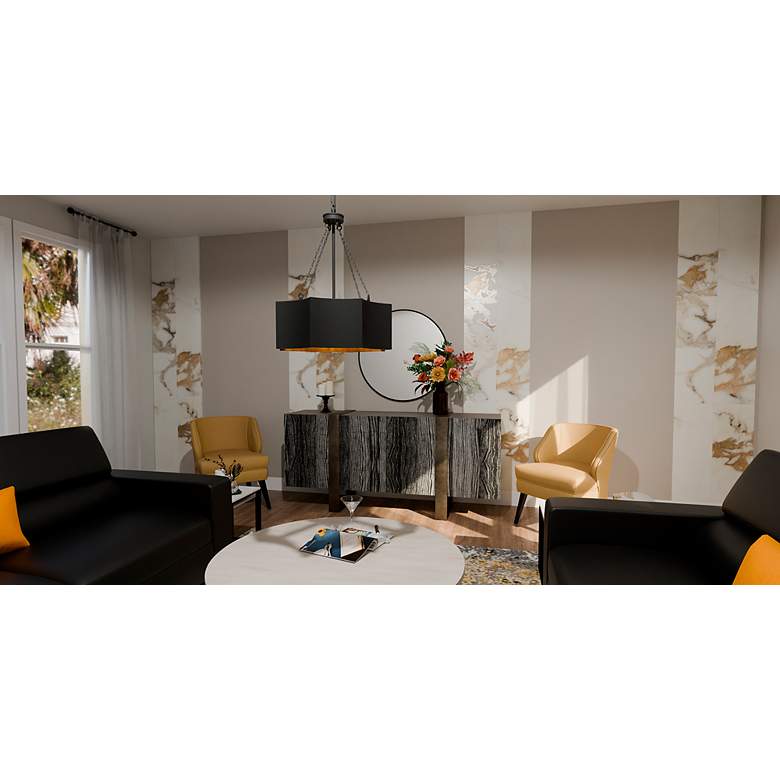 Image 6 Zyler 4-Light Matte Black Pendant Light more views