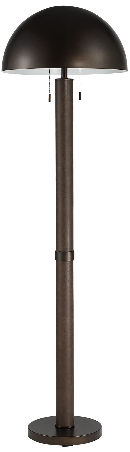 Image 3 Zyra 67" Tall Matte Dark Bronze Floor Lamp with Tapered Linen Shade more views