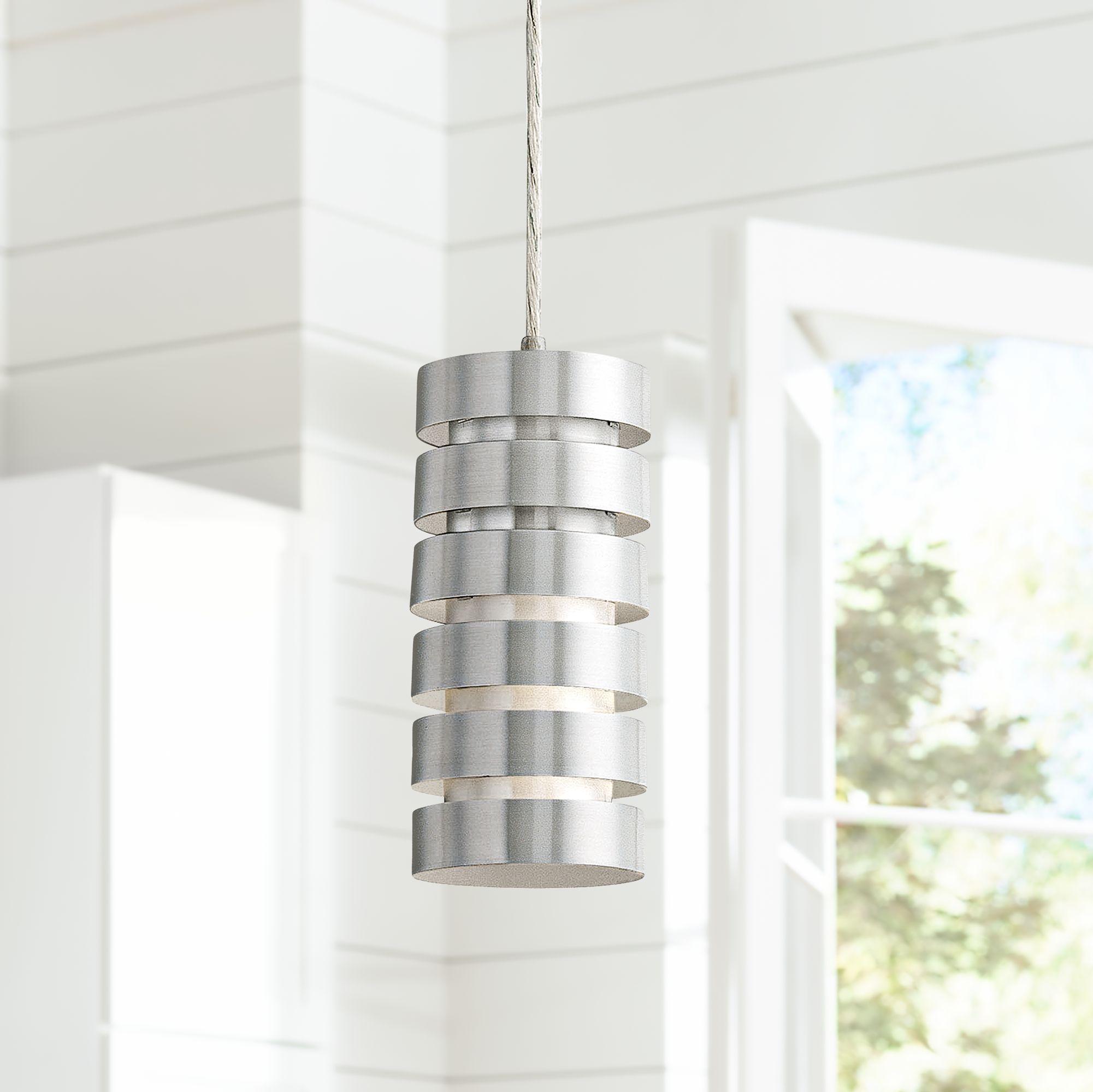 Lite Source Tendril 4 12" Wide Aluminum Mini Pendant